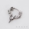 GOTHIC DEER SKULL ANTLERS 316L SURGICAL STEEL EARRING